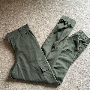 Olive Green Cargo Pants Size XS Banded Waist for Adjusting fit